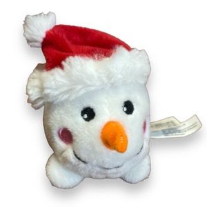 Snowman Head with a Red and White Hat Christmas stuffed plush holiday toy kids